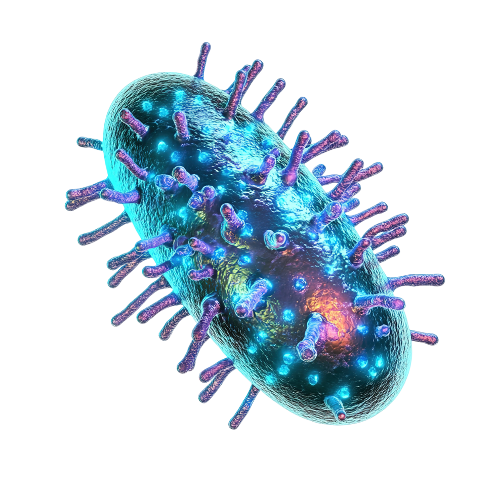 Microscopic Rendering of a Bacteriophage Virus Isolated on Transparent Background png