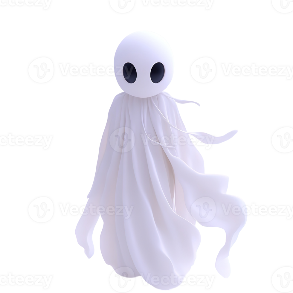A minimalist rendering of a friendly ghost figure png