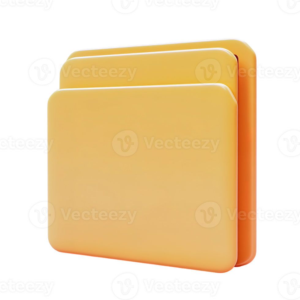 A three dimensional orange folder icon design png