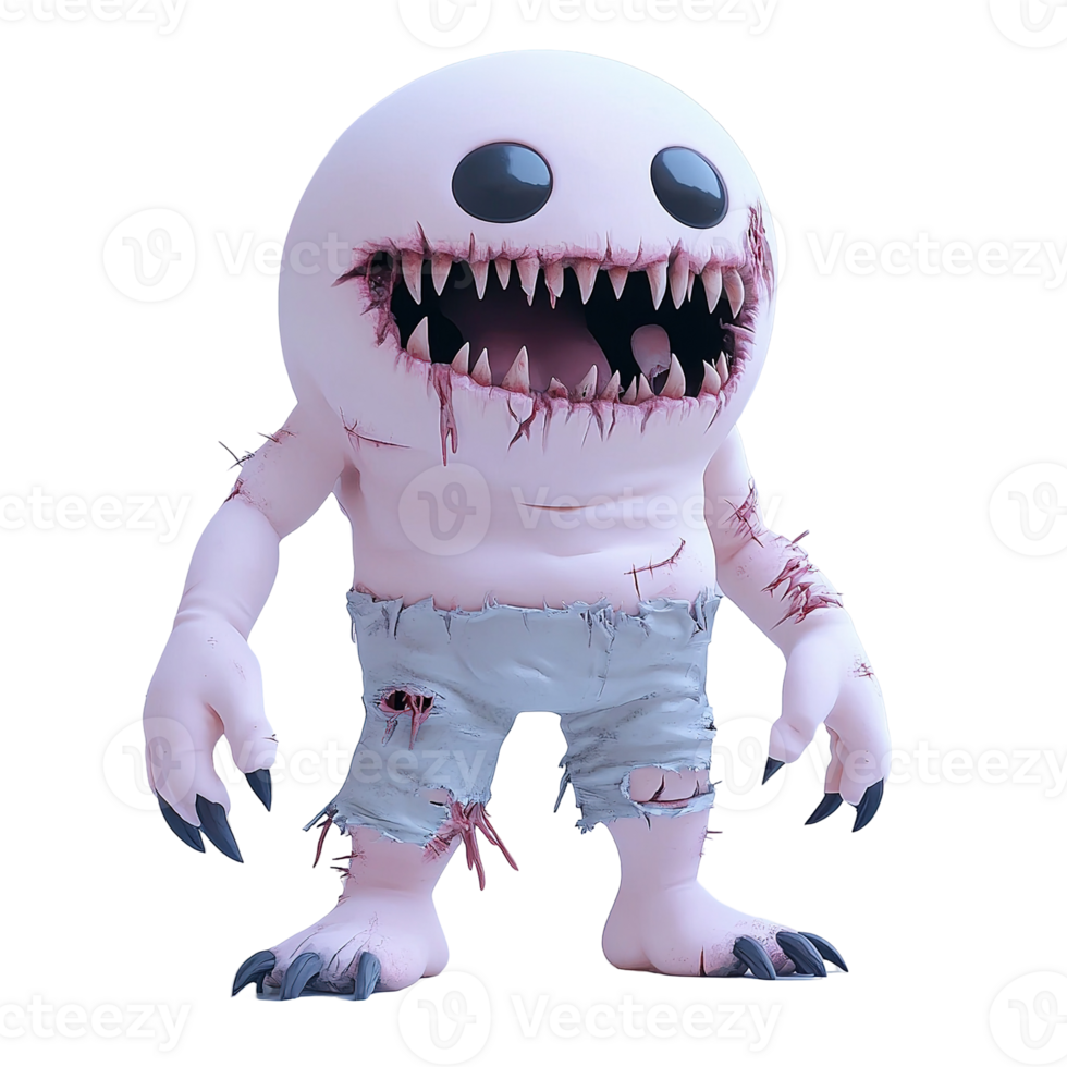 A Damaged Creature With Sharp Teeth and Claws Isolated on Transparent Background png