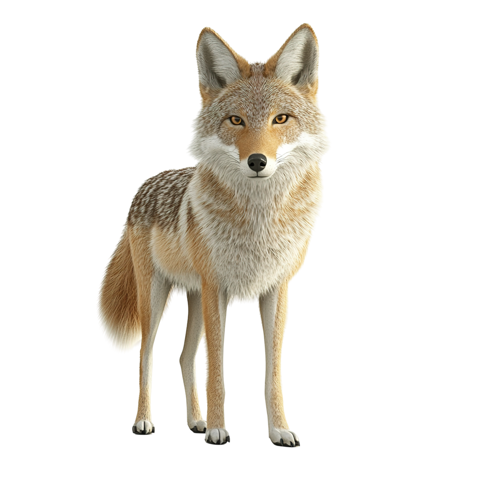 A Coyotes Portrait Isolated on Transparent Background png