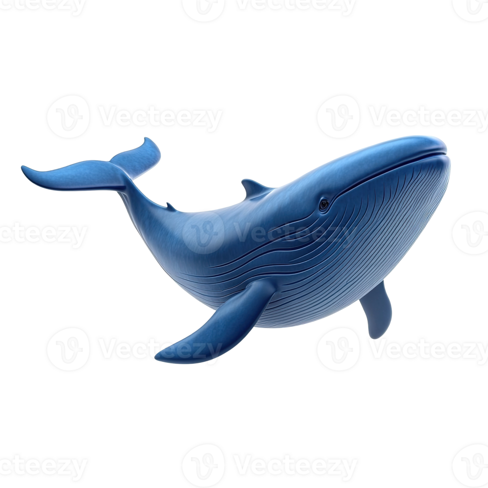 A Blue Whale Swims In The Deep Ocean Isolated on Transparent Background png