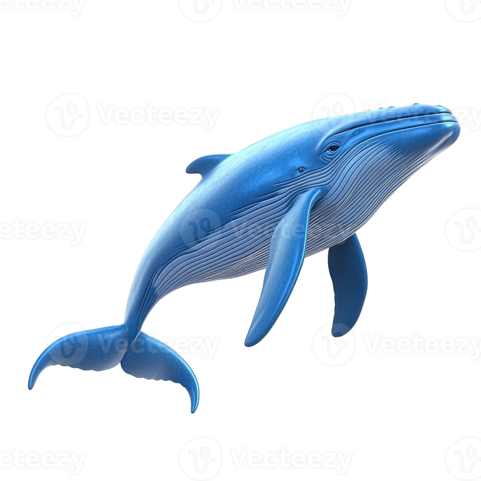 A Blue Whale Breaching Gracefully In The Ocean Isolated on Transparent Background png