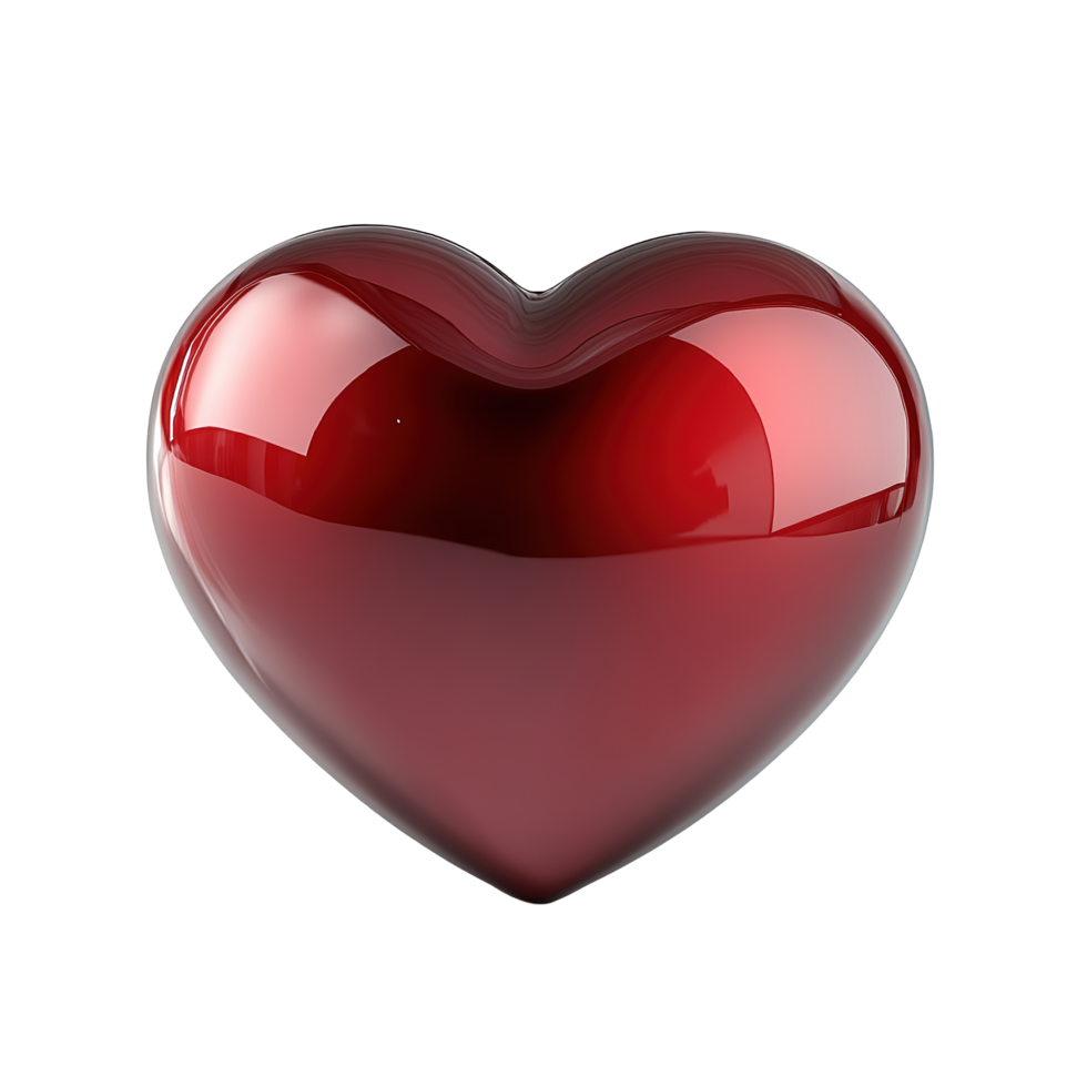A Shiny Red Heart Shaped Object Isolated on Transparent Background png