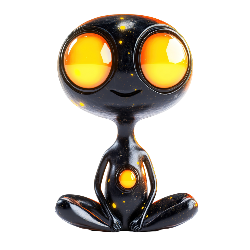 A serene cosmic being meditates peacefully Isolated on Transparent Background png