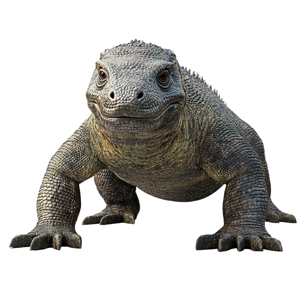Komodo Dragon Posing Confidently Isolated on Transparent Background png