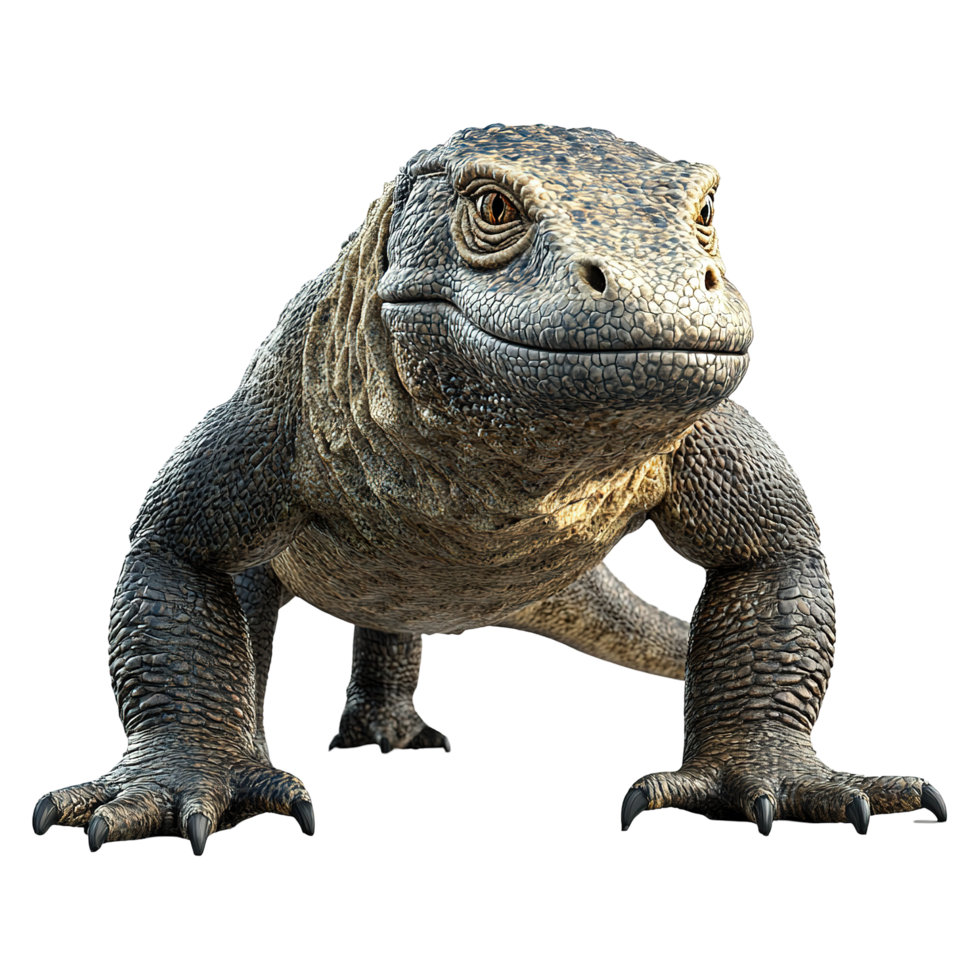 Komodo Dragon Close Up Powerful Reptile Image png
