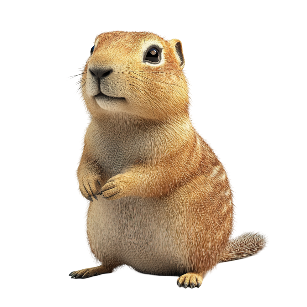 Adorable Little Ground Squirrel Standing Tall Isolated on Transparent Background png