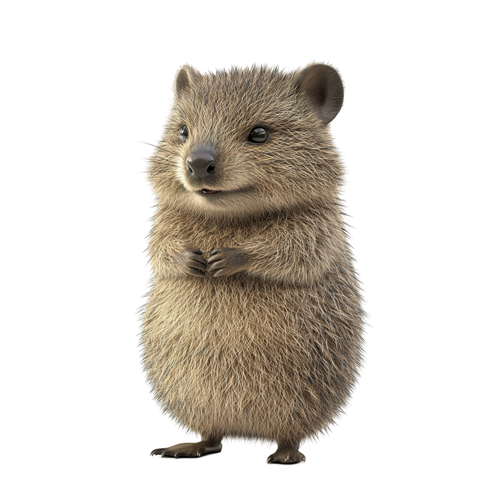 Adorable Young Rock Wallaby Standing Tall Isolated on Transparent Background png