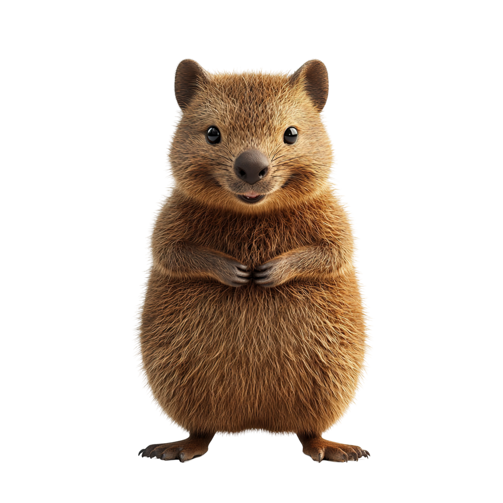 A Happy Brown Rock Hyrax Stands Tall Isolated on Transparent Background png