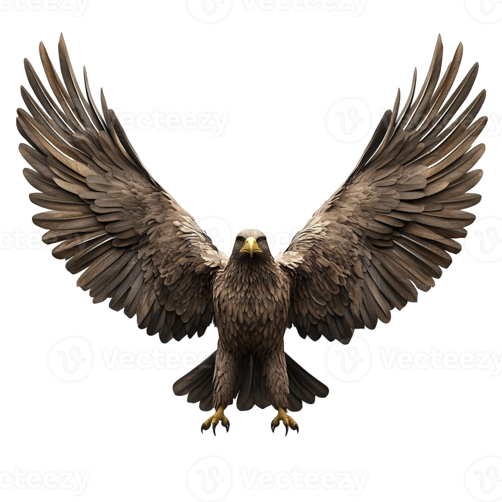 Majestic Eagle Soaring With Wings Fully Extended Isolated on Transparent Background png
