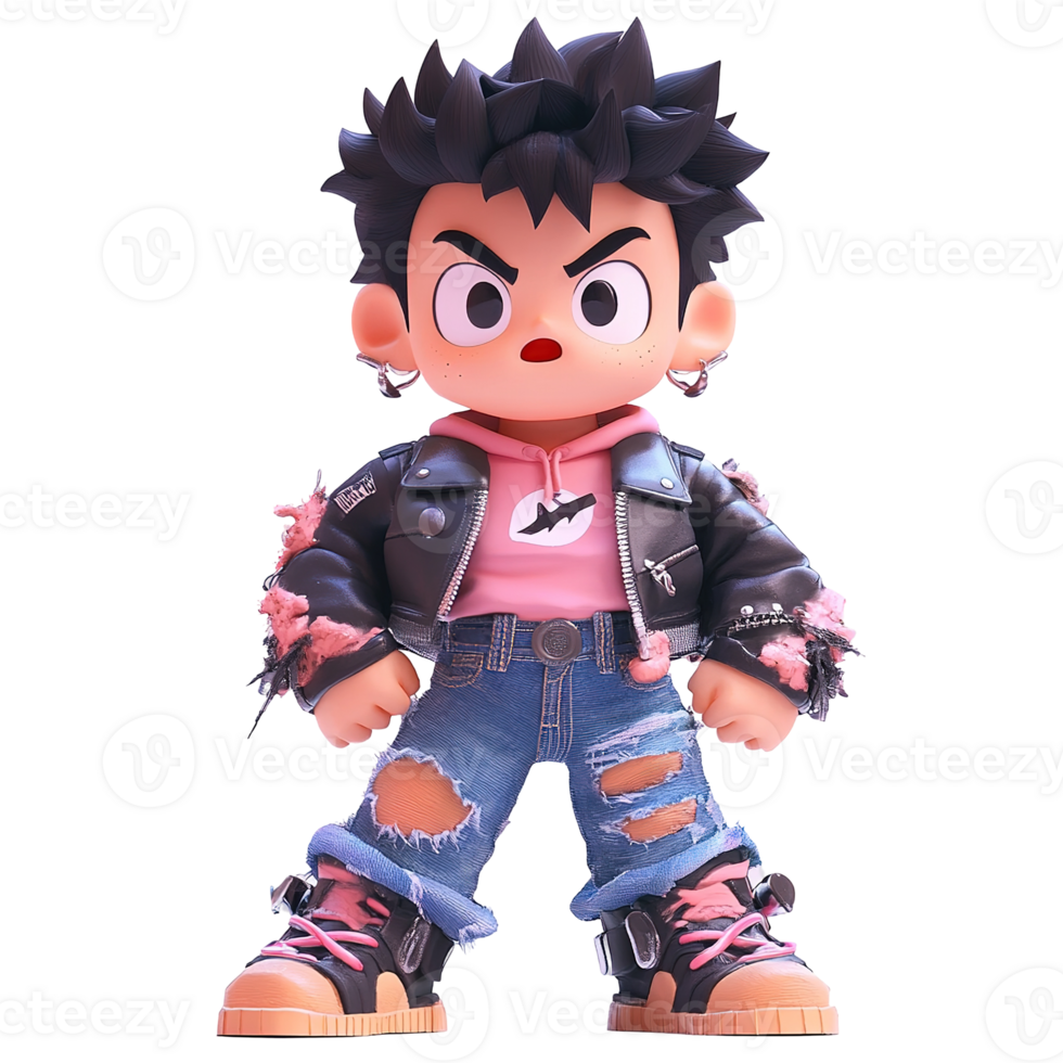 Stylish Boy Character 3D Render Illustration Isolated on Transparent Background png