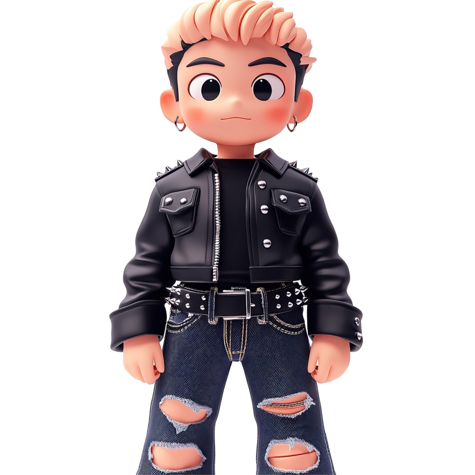 Stylish 3D Render of a Boy in Trendy Attire png