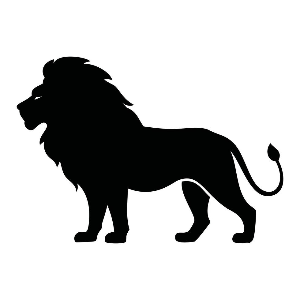Lion silhouette illustration on white background vector