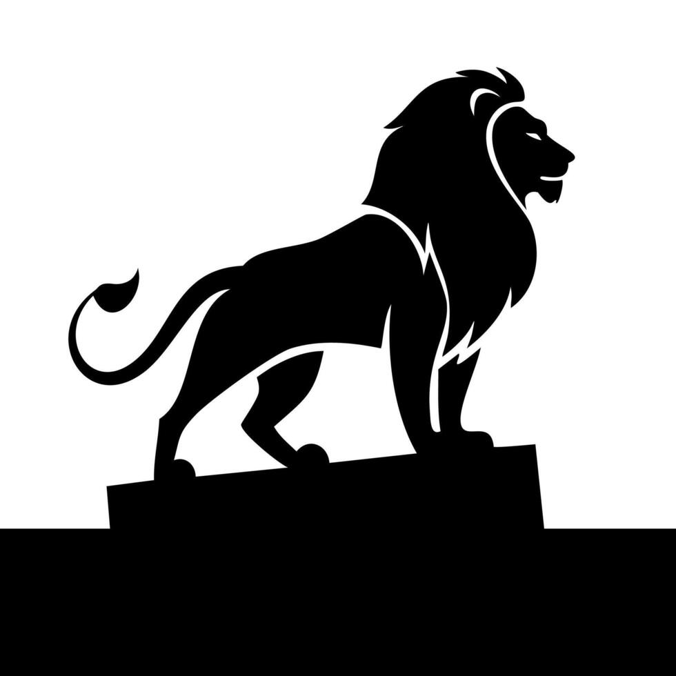Lion silhouette flat style illustration vector