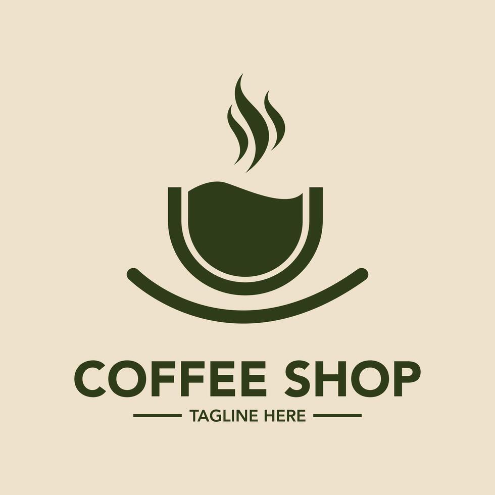Coffee shop logo design template illustration vector