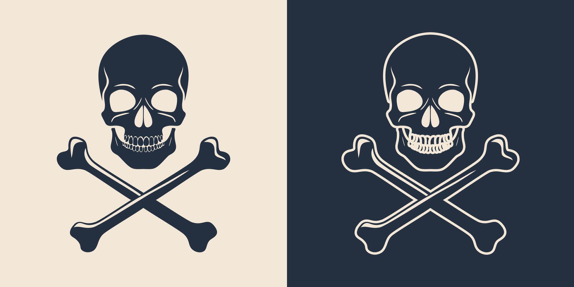 Two different skull and crossbones icons vector