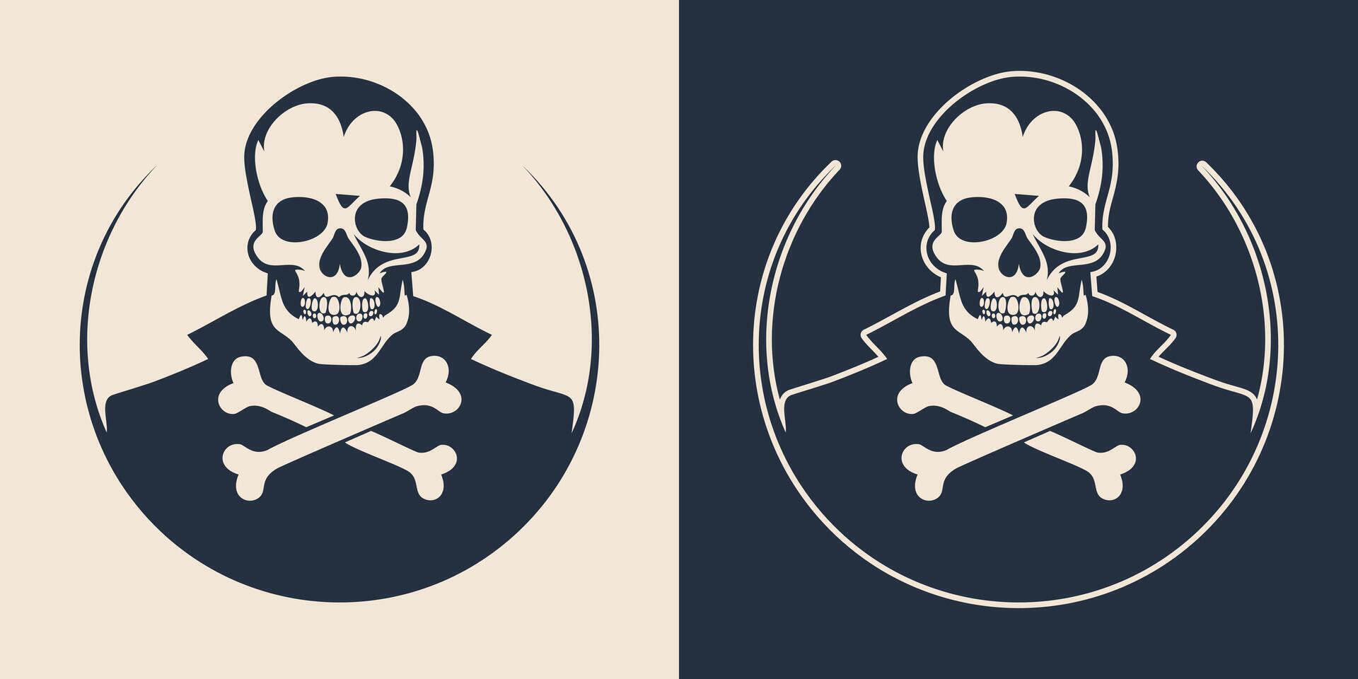 Two different skull and crossbones logos vector