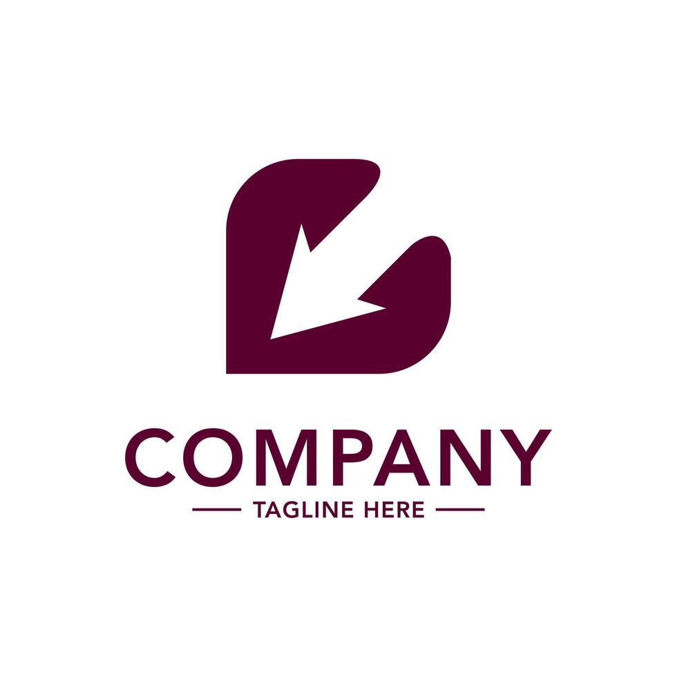 A logo for a company that has an arrow pointing down vector