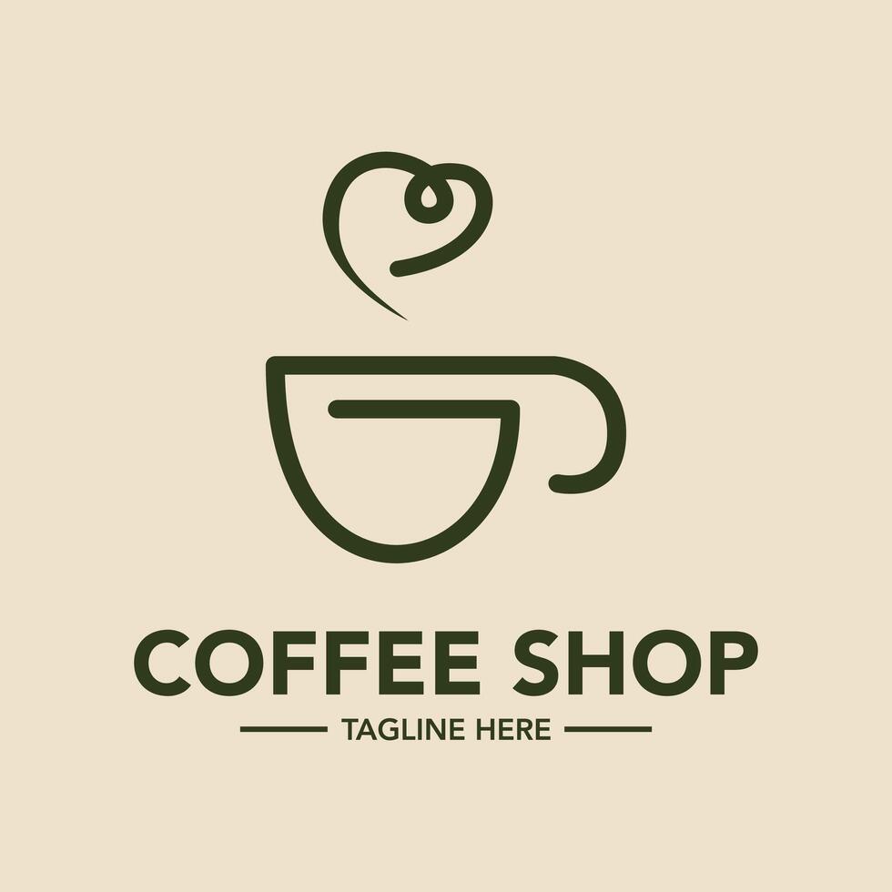 Coffee shop logo design template vector