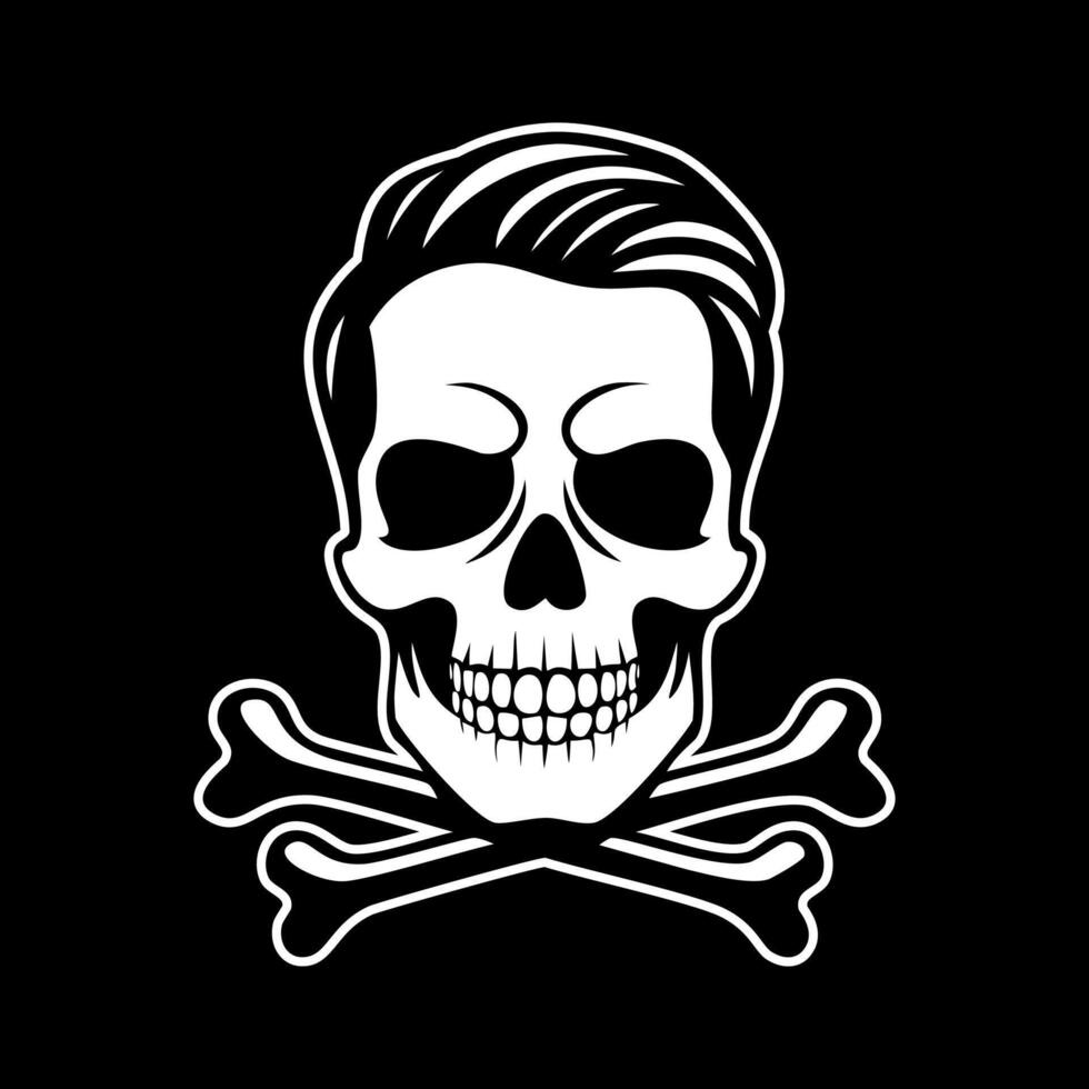 Hand drawn skull and crossbones tattoo illustration vector