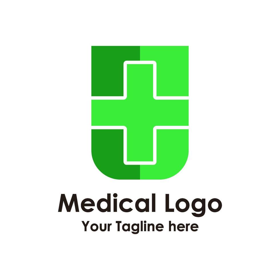 Minimalist medical logo design symbol vector