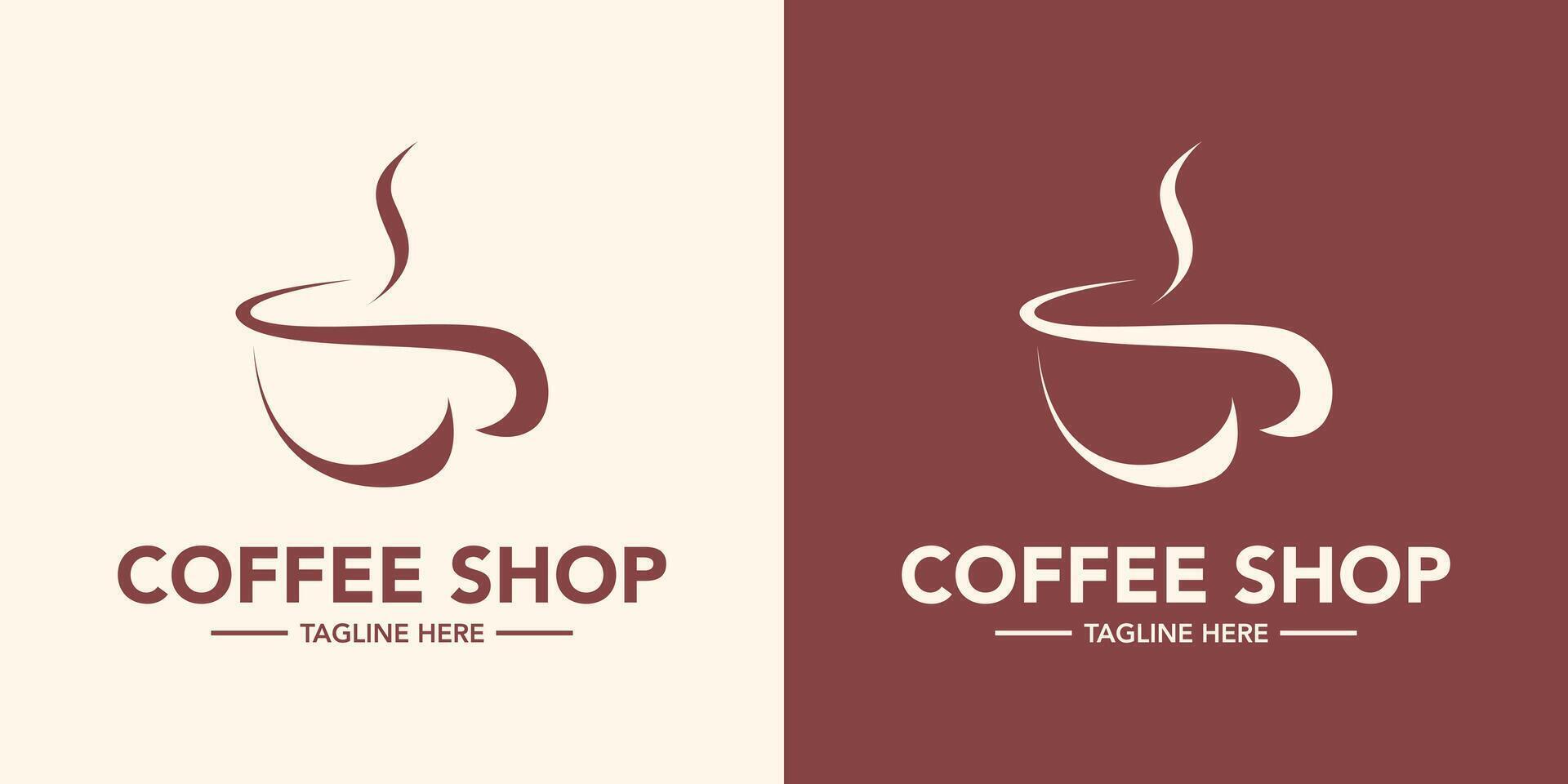 Coffee shop logo design template illustration vector