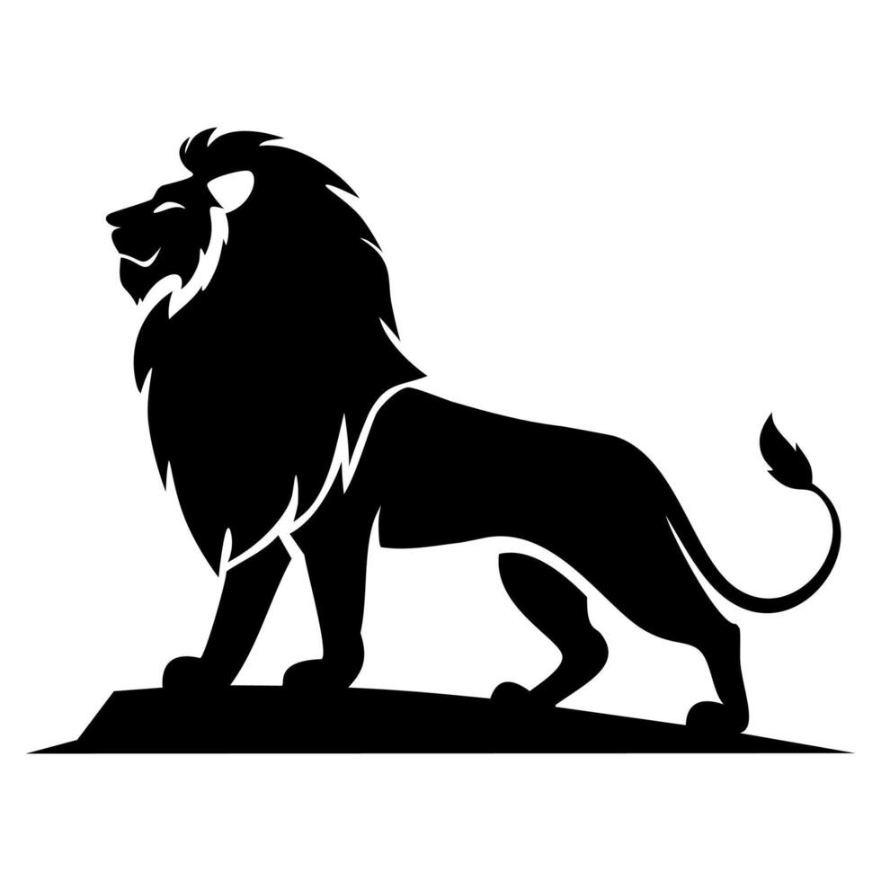 Lion silhouette illustration design flat style vector