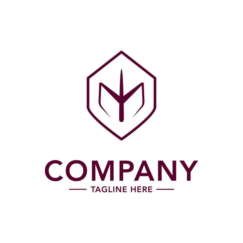 A logo for a company that is made up of a shield and a sword vector