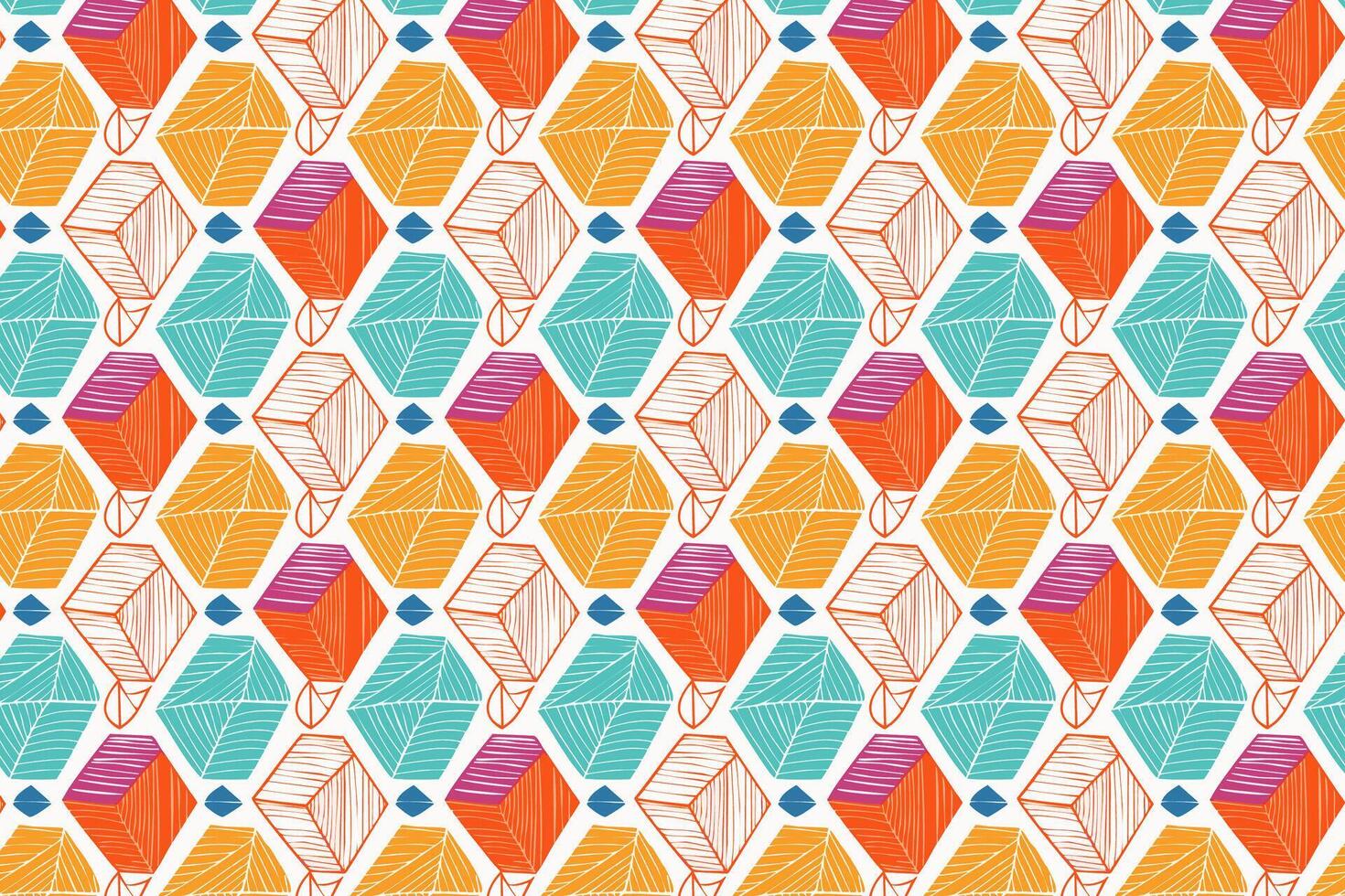 A colorful pattern with geometric shapes vector