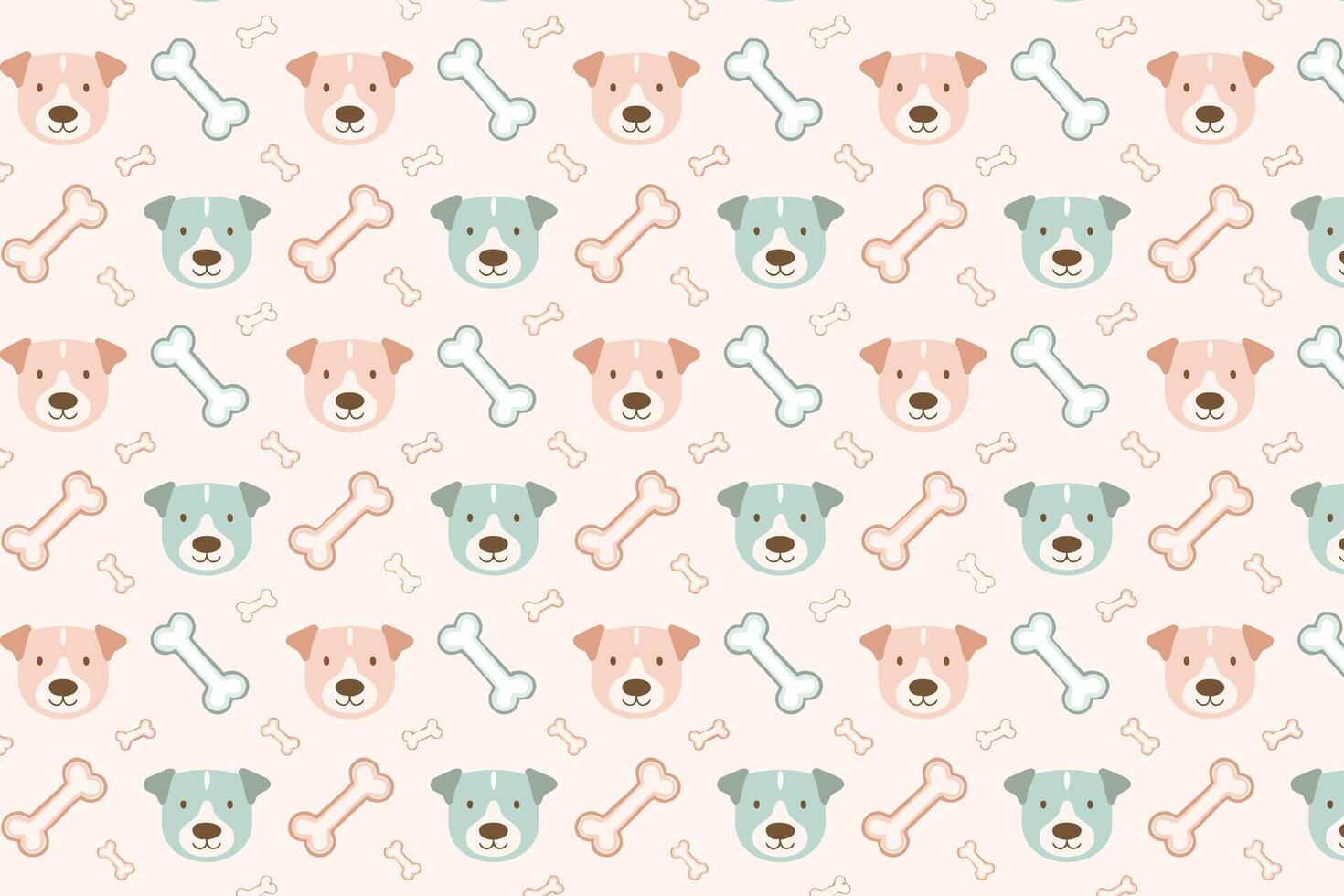 Dog pattern with bones and bones on a pink background vector