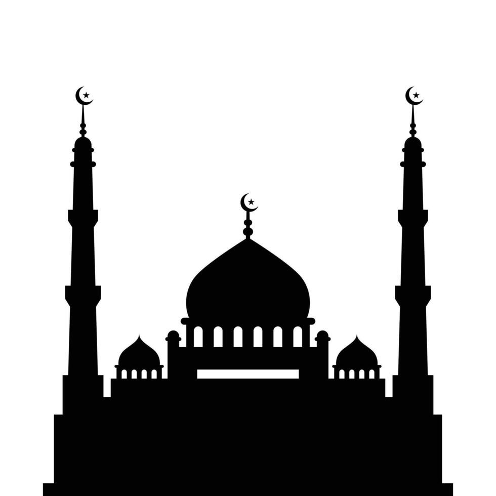 Mosque silhouette flat style design vector