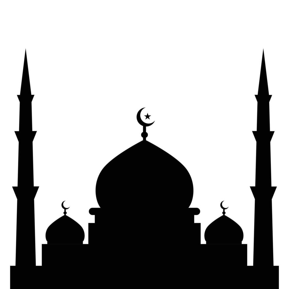 Mosque silhouette design in flat style vector