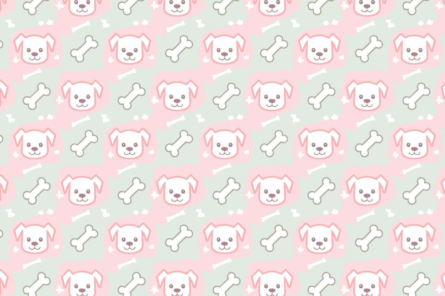 Pink and green dog bone pattern vector