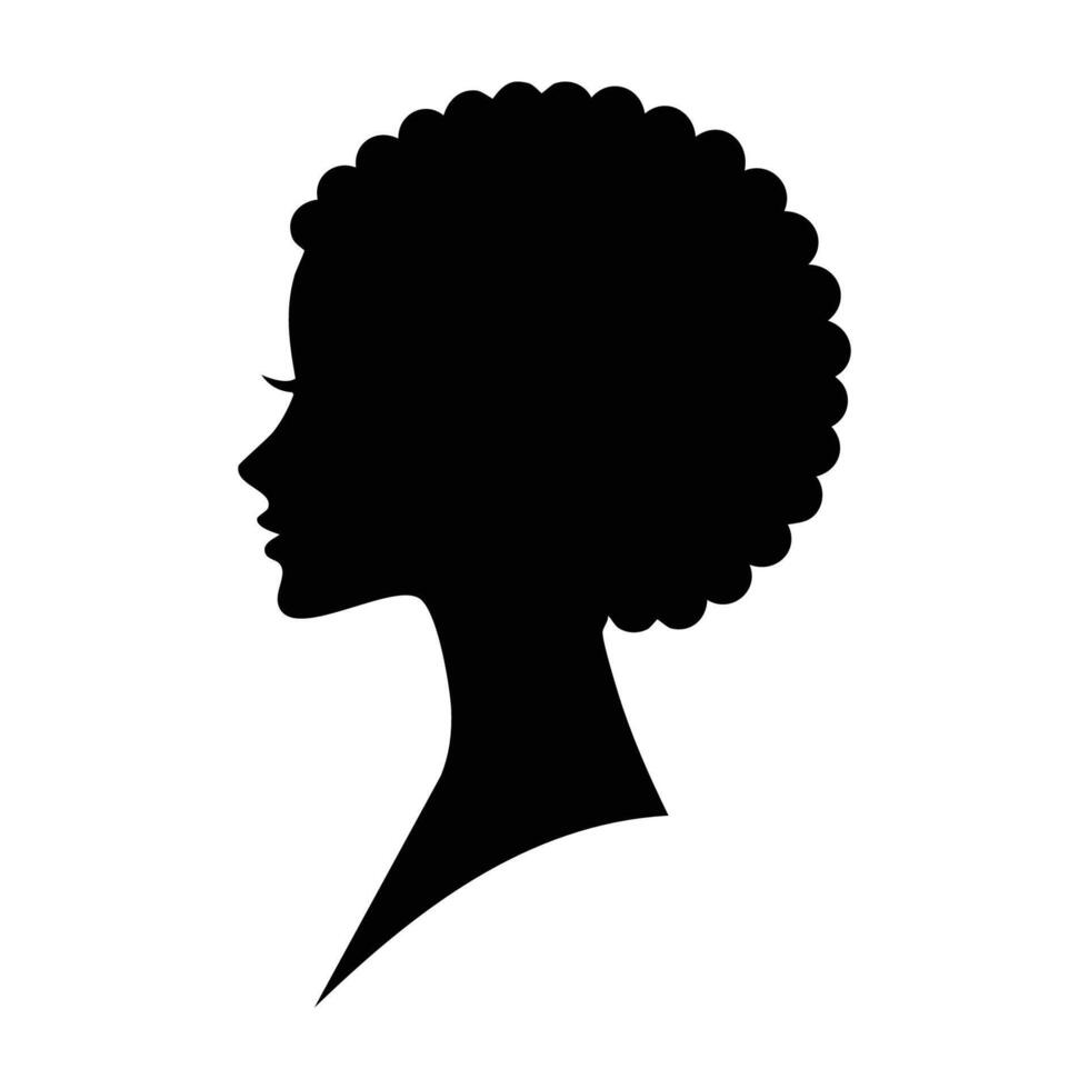 Silhouette of a woman's head with an afro hairstyle vector