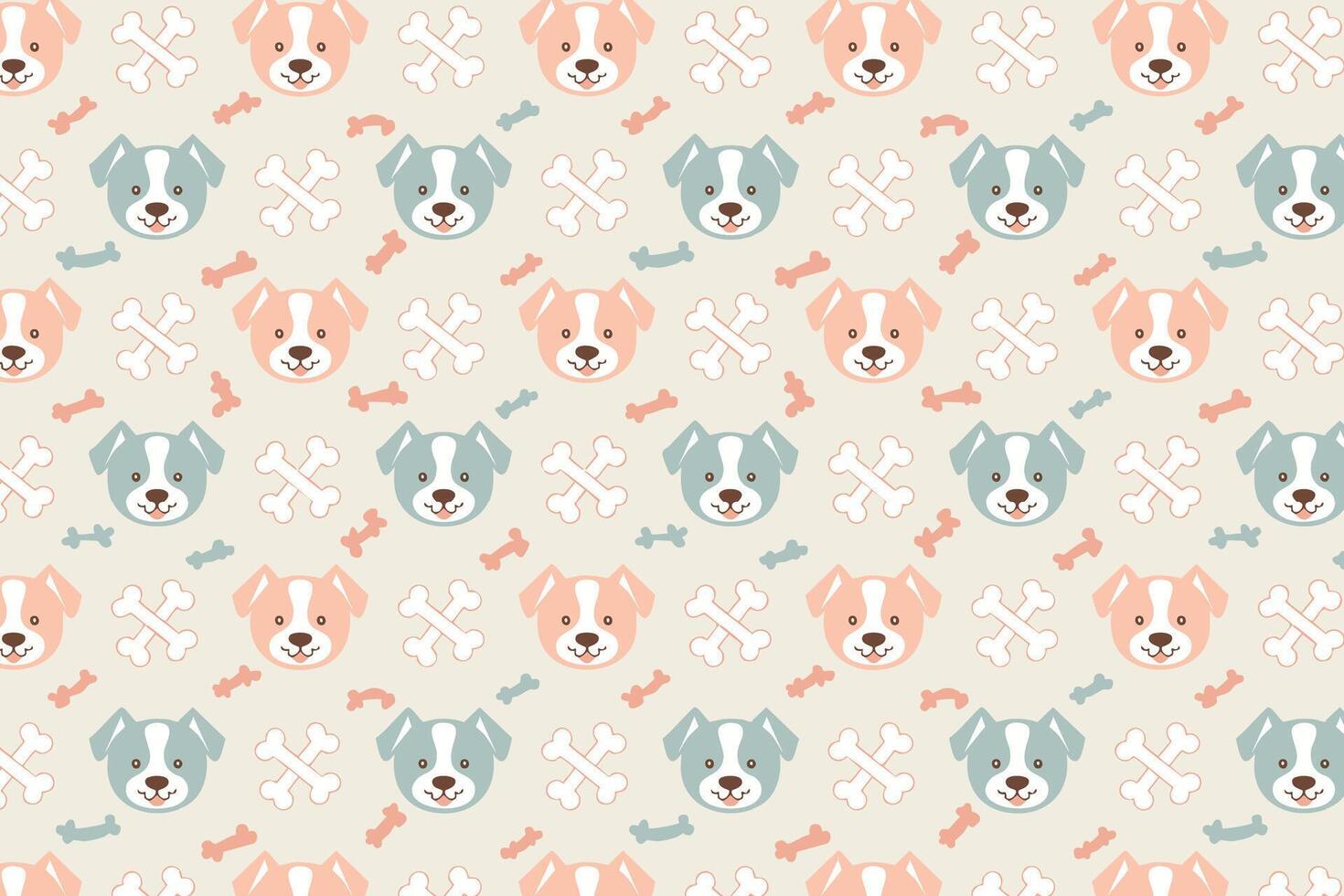 A pattern with dogs and bones on it vector