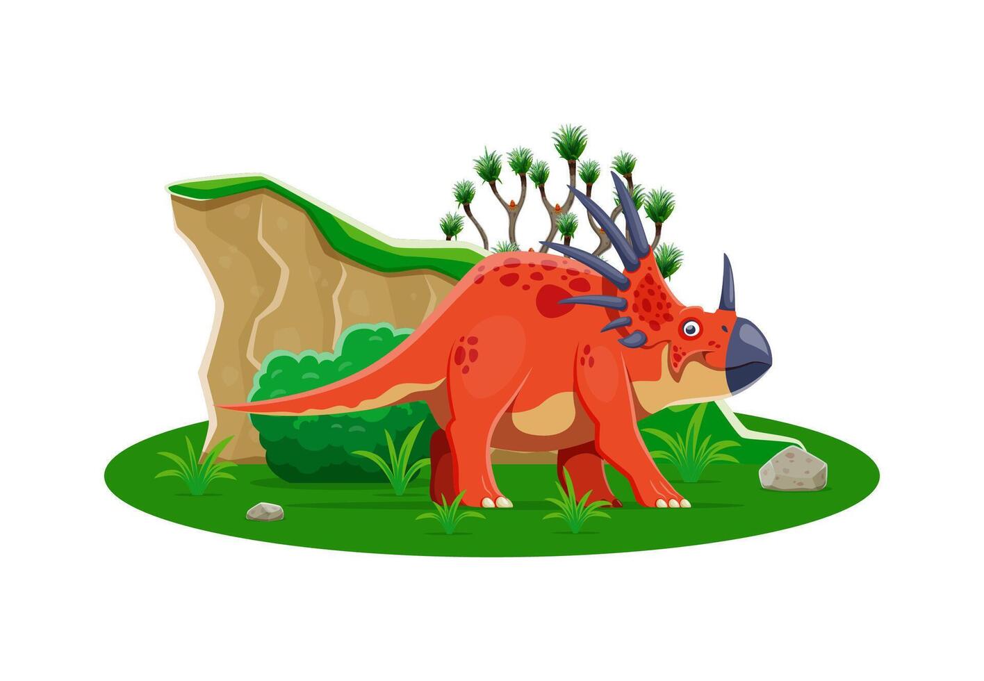 Styracosaurus prehistoric dinosaur character vector