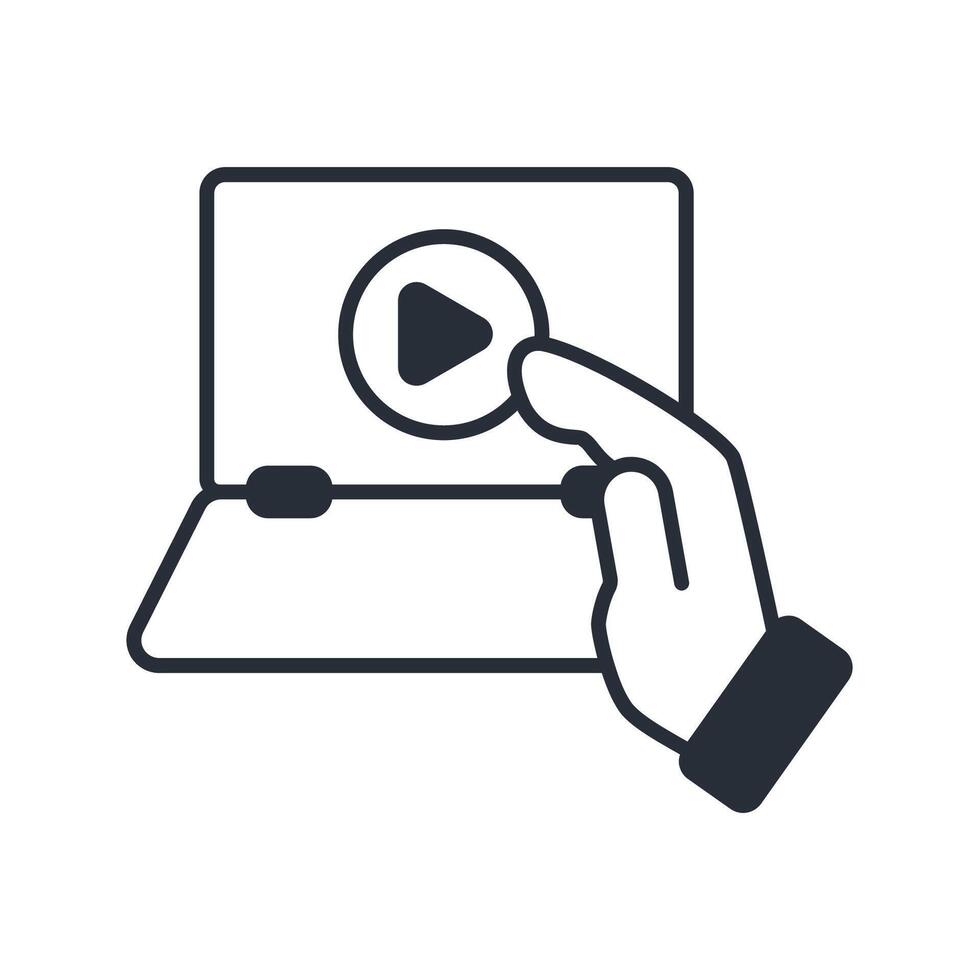Play icon.Editable stroke.linear style sign for use web design,logo.Symbol illustration. vector