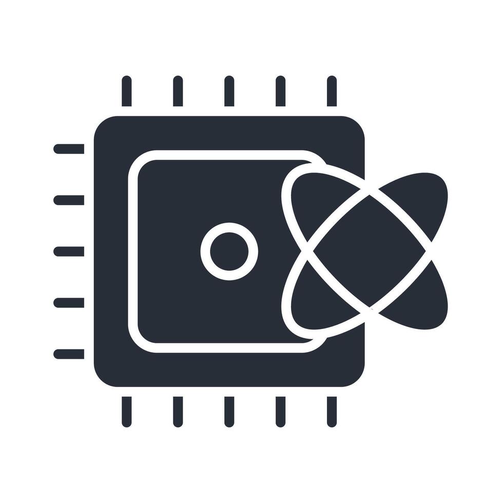 quantum computing icon flat vector