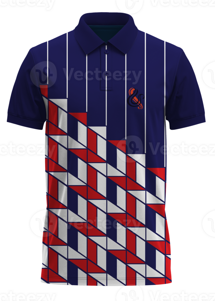A polo shirt with a geometric design on it png