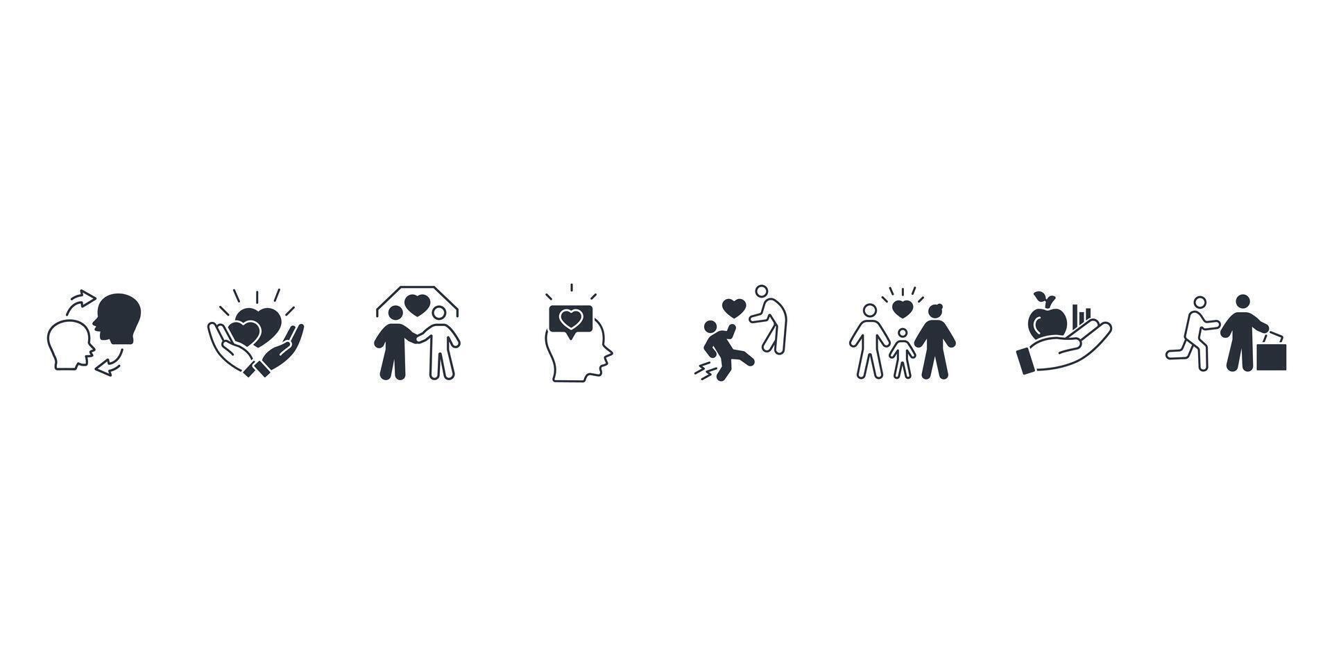 Altruism icon set flat vector