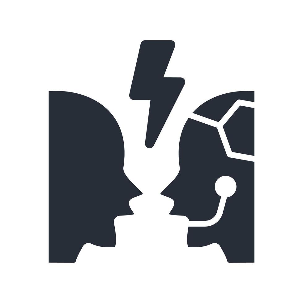 Turing test icon.Editable stroke flat vector