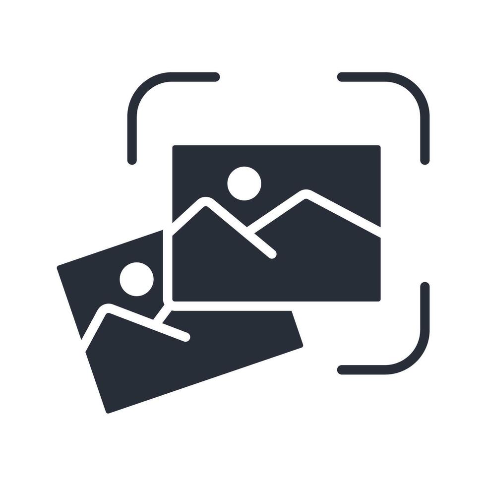 image recognition icon.Editable stroke flat vector
