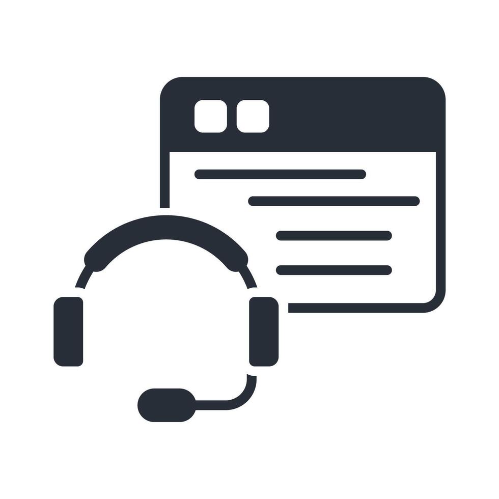 virtual assistant icon.Editable stroke. flat vector