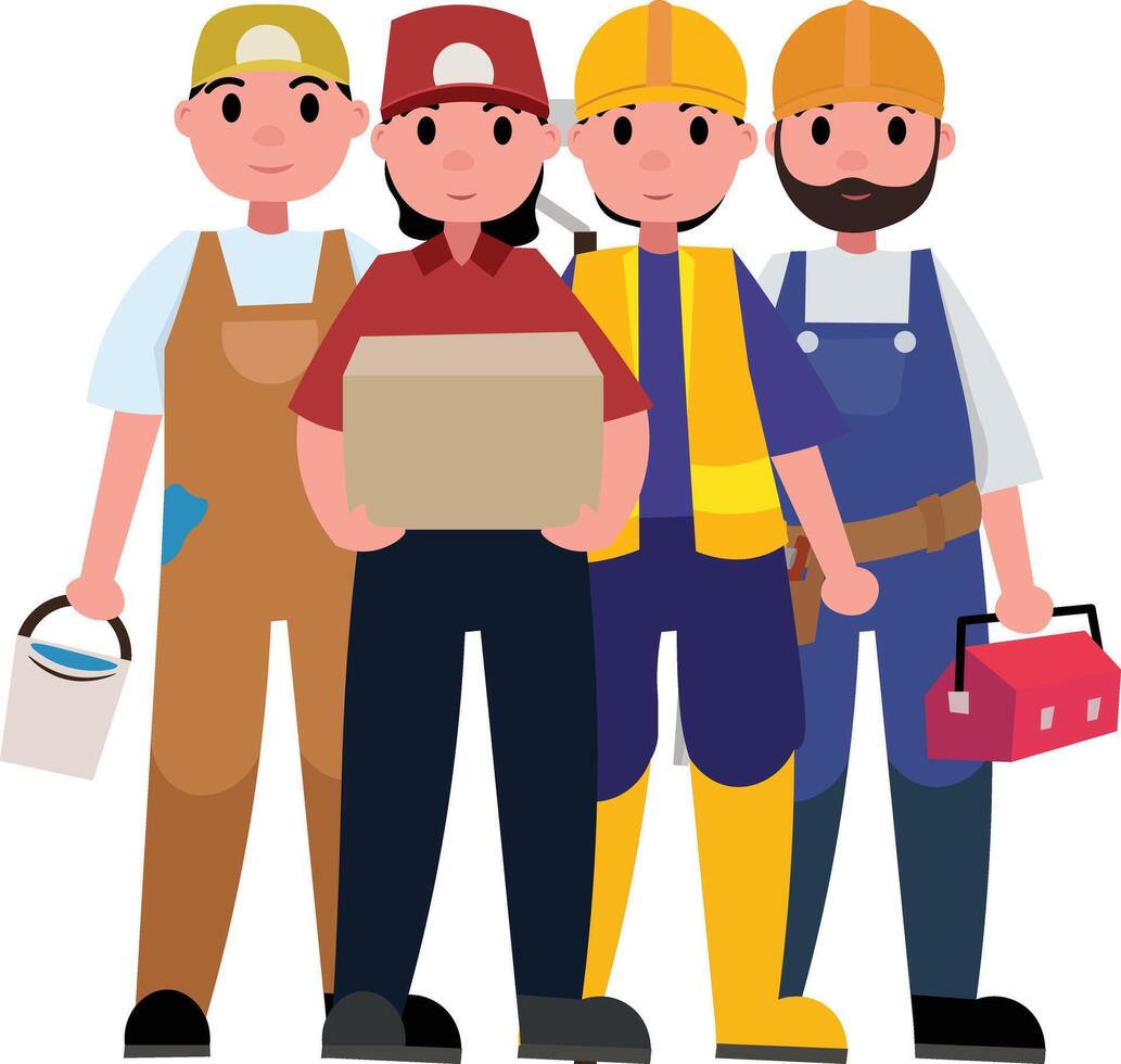 Occupations and Professions A Labor Day Tribute vector