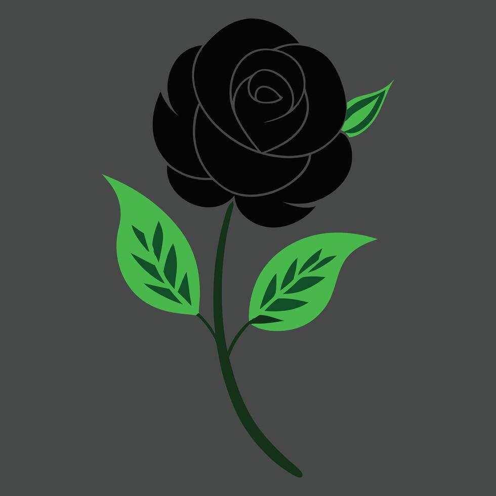 elegant Black rose vector