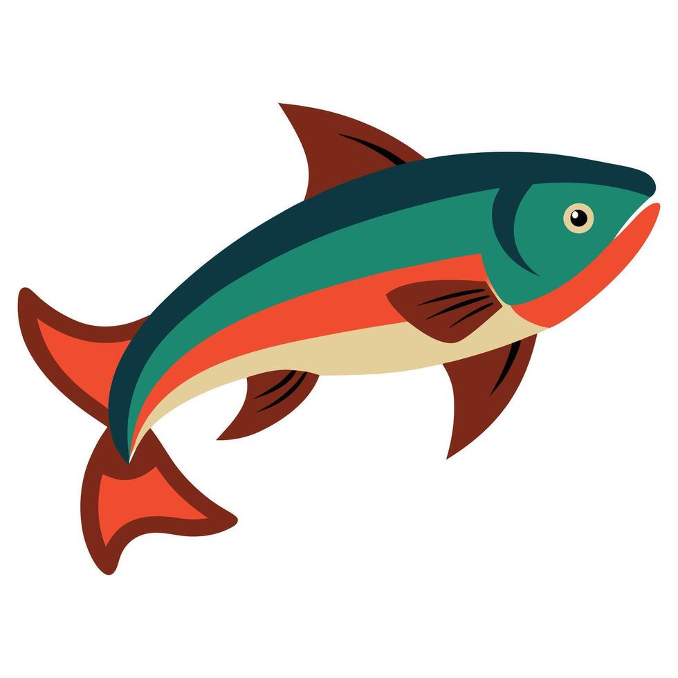 Leaping Salmon Illustration vector