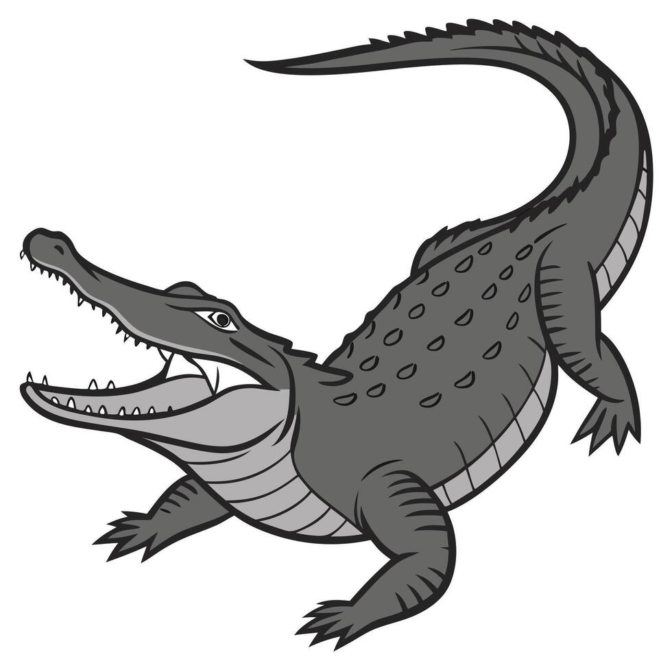Angry Alligator on white background vector