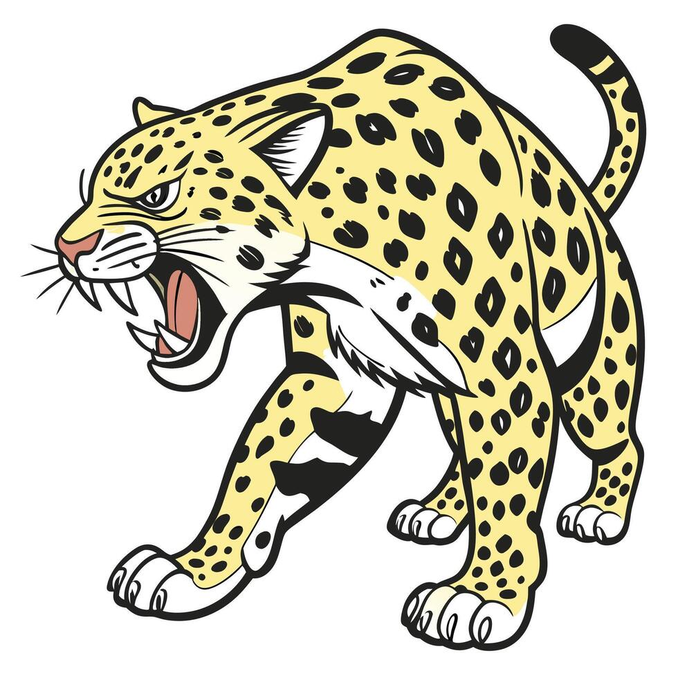 Illustration of angry Jaguar vector