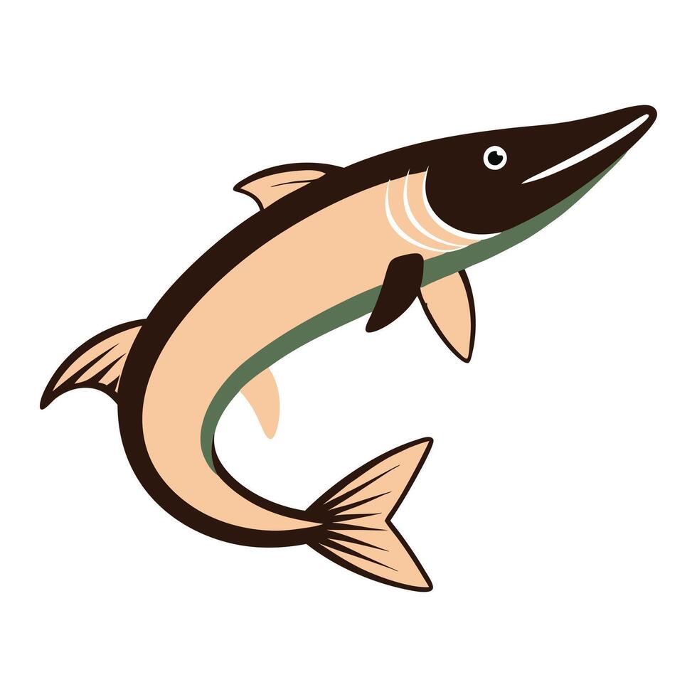 Jumping Pike Fish vector